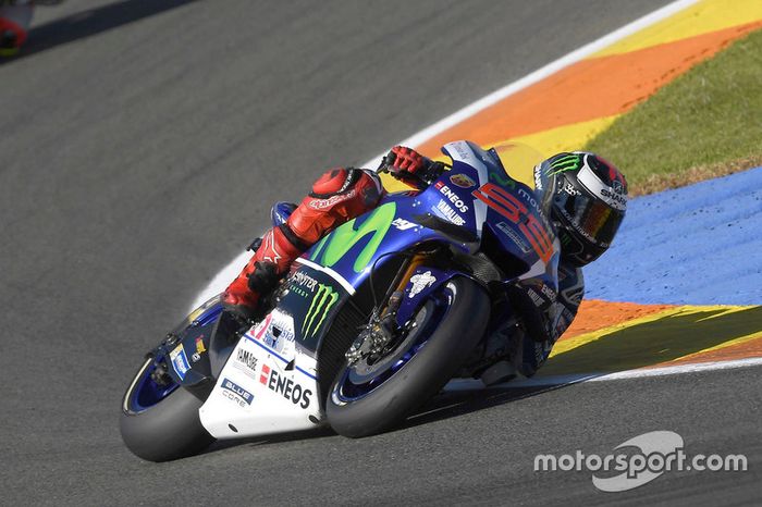 Jorge Lorenzo en su última carrera con Yamaha, el GP de Valencia 2016, donde ganó