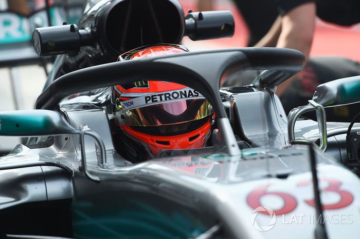 George Russell, Mercedes-Benz F1 W08 con el halo