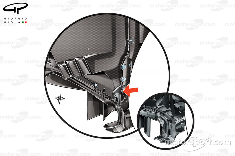 Nouveau diffuseur de la Mercedes W08, GP de Singapour