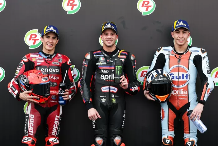 Marco Bezzecchi, Aprilia Racing, Marc Marquez, Ducati Team, Raul Fernandez, Trackhouse Racing