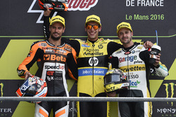 Podium: race winner Alex Rins, second place Simone Corsi, third place Thomas Lüthi