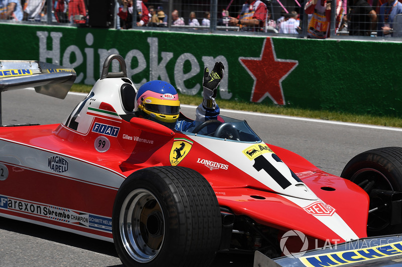 Jacques Villeneuve, guida la Ferrari 312T3 1978 del padre, vincitrice in Canada