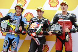 Polesitter Johann Zarco, Ajo Motorsport, tweede plaats Franco Morbidelli, Marc VDS, derde plaats, Ax