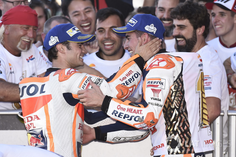 Marc Marquez, Repsol Honda Team, Dani Pedrosa, Repsol Honda Team in Parc Ferme