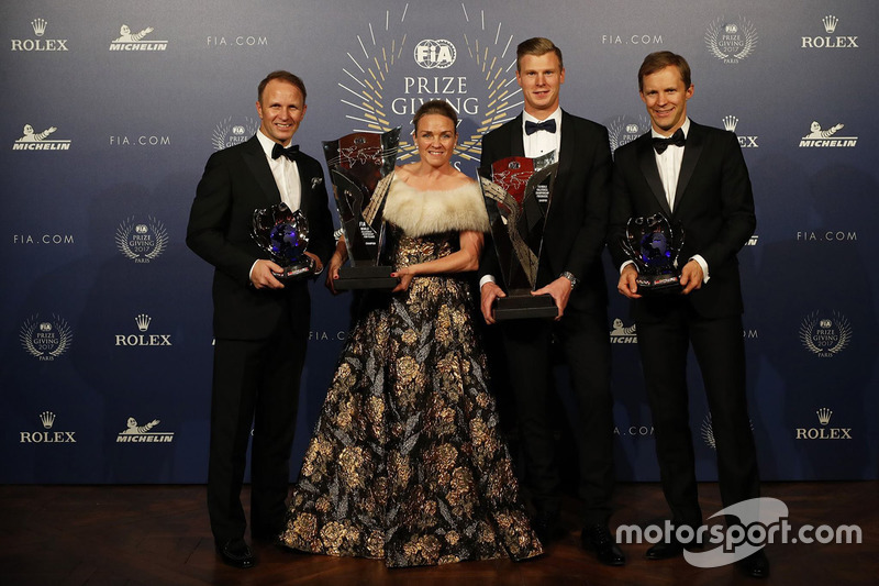 Petter Solberg con Pernilla Solberg, Johan Kristoffersson y Mattias Ekström