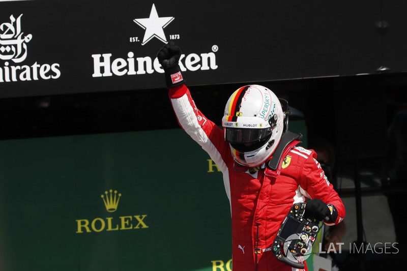 El ganador: Sebastian Vettel, Ferrari