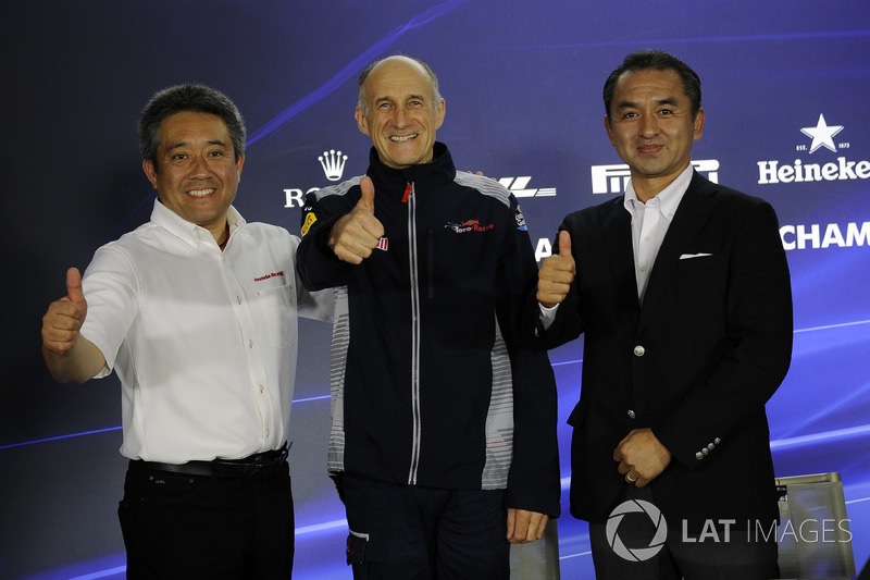 Masashi Yamamoto, Honda, Katsuhide Moriyama, Honda e Franz Tost, Team Principal Scuderia Toro Rosso 