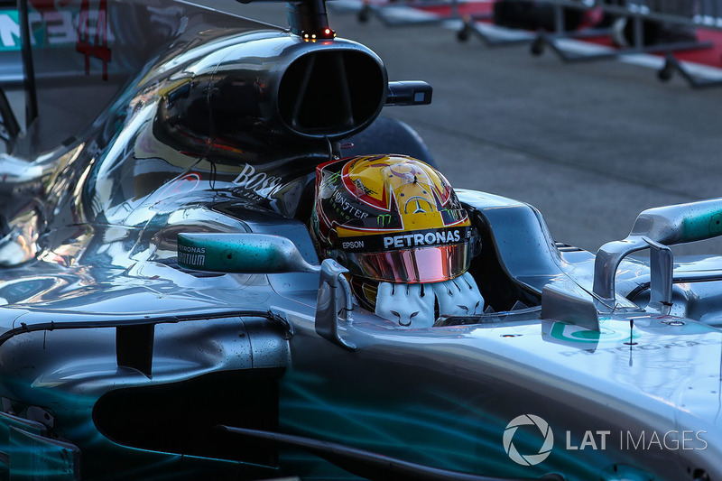 race winner Lewis Hamilton, Mercedes-Benz F1 W08 celebrates in parc ferme