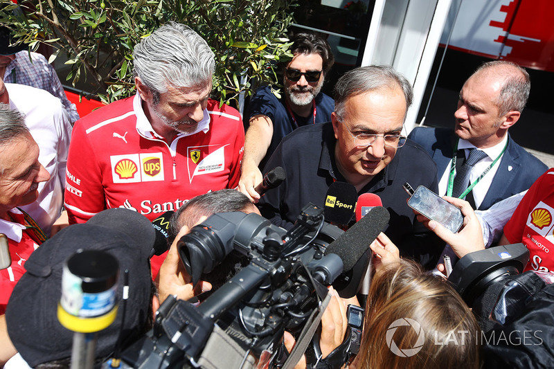 Sergio Marchionne, Chief Executive Officer, Fiat Chrysler and Chairman, Ferrari, is interviewed alon