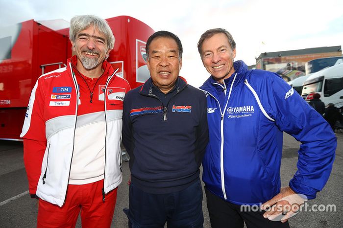 Gigi Dall'Igna, Ducati Team General Manager, Shuhei Nakamoto, vice-president of Honda Racing Corporation, Lin Jarvis, Yamaha Factory Racing Managing Director