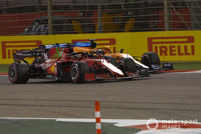 Charles Leclerc, Ferrari SF21, Lando Norris, McLaren MCL35M 