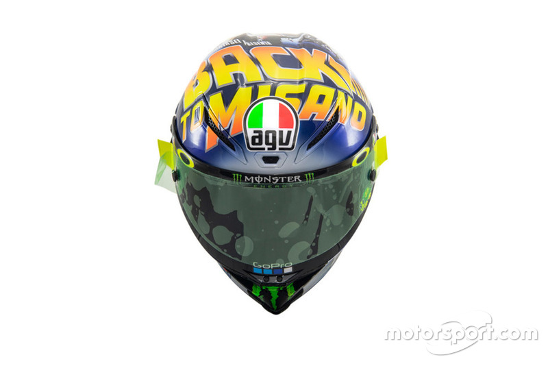 Helmdesign von Valentino Rossi, Yamaha Factory Racing, für den GP San Marino 2018 in Misano