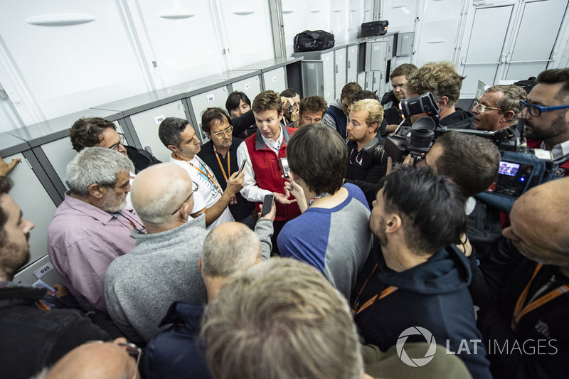 Stuart Pringle, Silverstone Managing director, press scrum