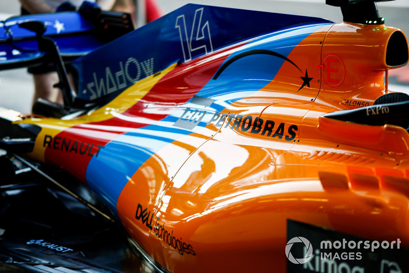 Special edition livery for Fernando Alonso's, McLaren, last race