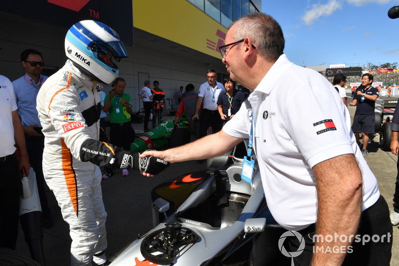 Mika Hakkinen lors des Legends F1 30th Anniversary Lap Demonstration