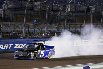Brett Moffitt, Hattori Racing Enterprises, Toyota Tundra AISIN Group celebrates