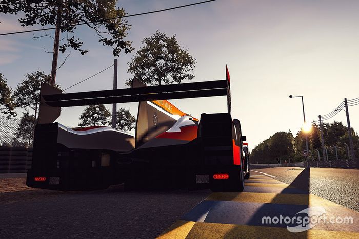 Acciones en la pista al atardecer