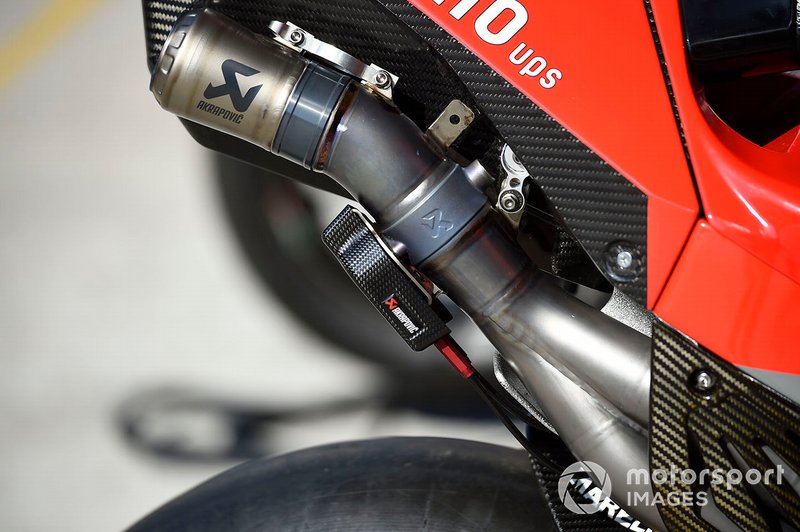 Dettaglio della moto del team Ducati