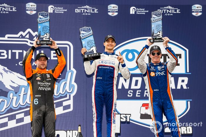 Alex Palou, Chip Ganassi Racing Honda, Felix Rosenqvist, Arrow McLaren Chevrolet, Scott Dixon, Chip Ganassi Racing Honda