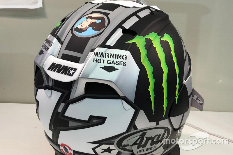 Le casque de Maverick Vinales, Yamaha Factory Racing
