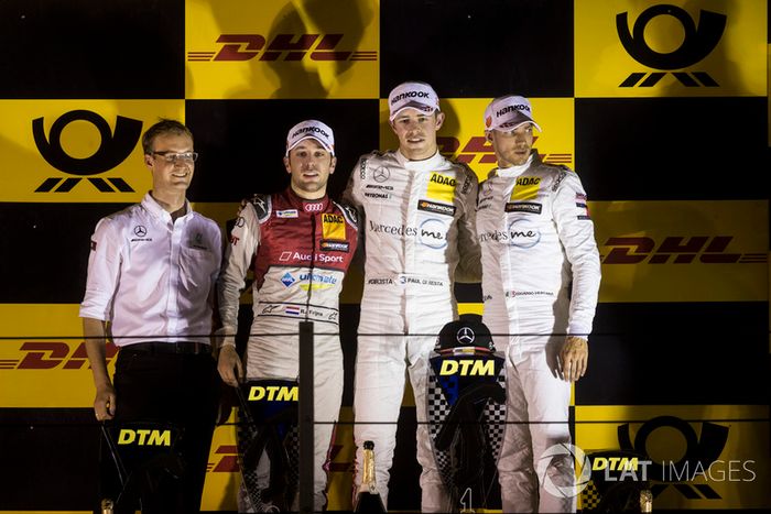 Podio: Paul Di Resta, Mercedes-AMG Team HWA, Mercedes-AMG C63 DTM, Robin Frijns, Audi Sport Team Abt Sportsline, Audi RS5 DTM y Edoardo Mortara, Mercedes-AMG Team HWA, Mercedes-AMG C63 DTM