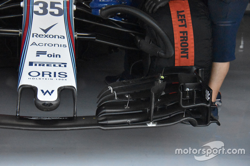 Williams FW41, első szárny, részlet