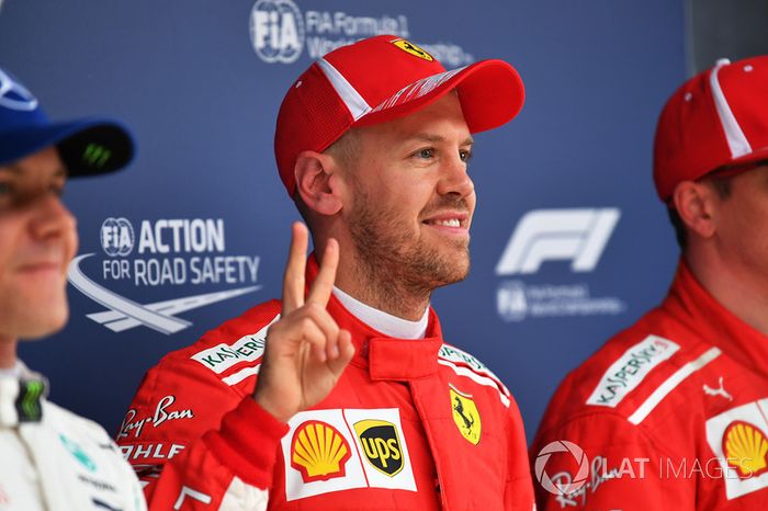 Ganador de la pole Sebastian Vettel, Ferrari