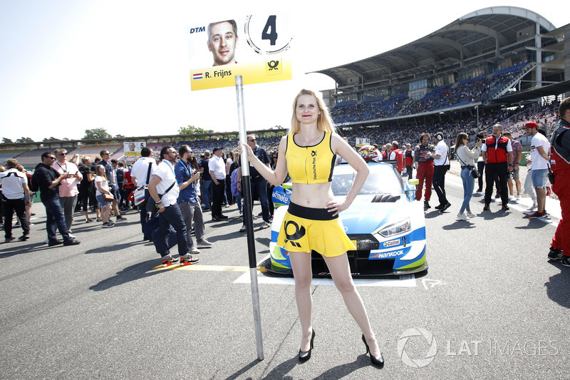 Grid girl of Robin Frijns, Audi Sport Team Abt Sportsline