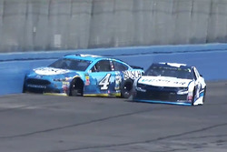 Kevin Harvick, Stewart-Haas Racing Ford, crashes after contact with Kyle Larson, Chip Ganassi Racing Chevrolet