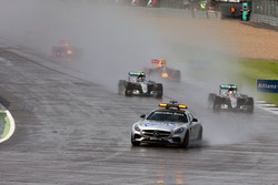 Lewis Hamilton, Mercedes AMG F1 W07 Hybrid leads behind the FIA Safety Car