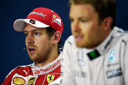 Press conference: winner Nico Rosberg, Mercedes AMG F1 Team and second place Sebastian Vettel, Ferra