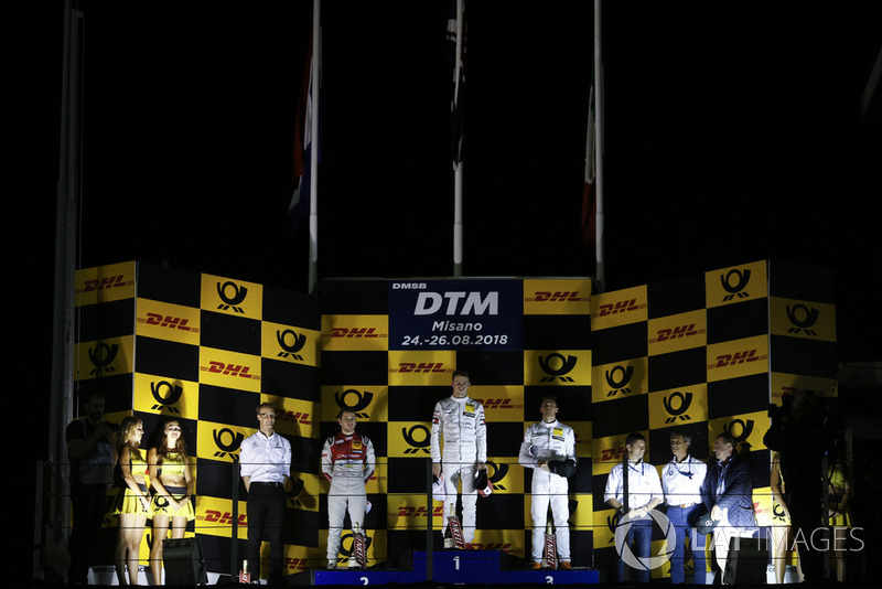 Podium: Race winner Paul Di Resta, Mercedes-AMG Team HWA, Mercedes-AMG C63 DTM, second place Robin Frijns, Audi Sport Team Abt Sportsline, Audi RS5 DTM and third place Edoardo Mortara, Mercedes-AMG Team HWA, Mercedes-AMG C63 DTM