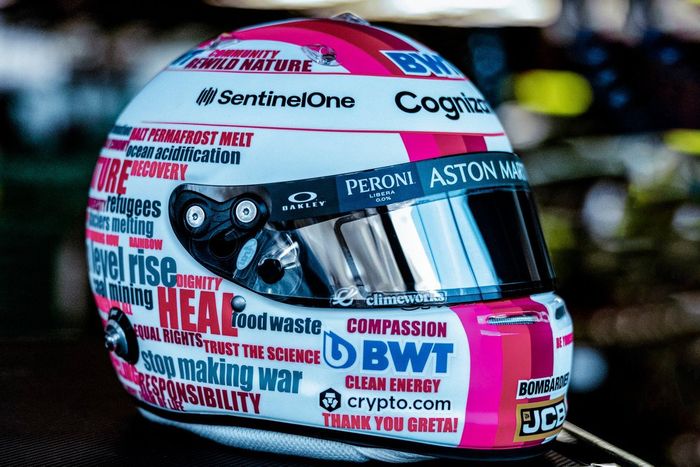 Casco de Sebastian Vettel, Aston Martin