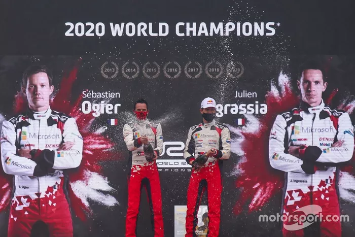 Podio: Sébastien Ogier, Julien Ingrassia, Toyota Gazoo Racing WRT Toyota Yaris WRC