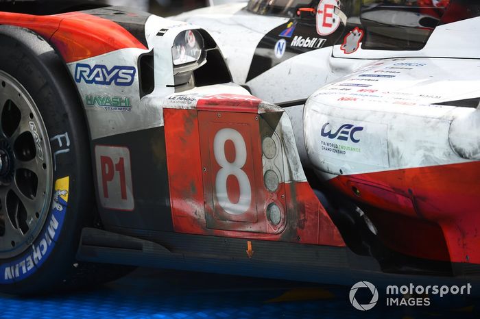 Detalle del #8 Toyota Gazoo Racing Toyota TS050: Sebastien Buemi, Kazuki Nakajima, Brendon Hartley