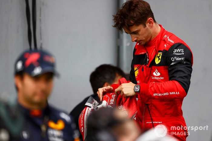 Charles Leclerc, Ferrari, en Parc Ferme