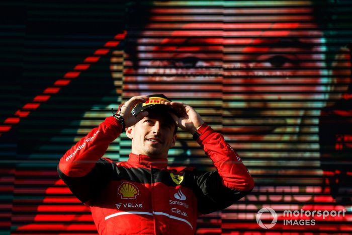 Podio: ganador Charles Leclerc, Ferrari