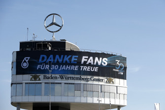 Mercedes banner on the Baden-Würtemberg Center