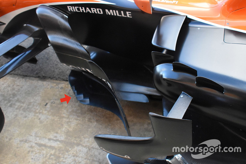 McLaren MCL32 detail van het bargeboard