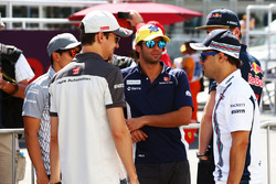 (L to R): Esteban Gutierrez, Haas F1 Team with Felipe Nasr, Sauber F1 Team and Felipe Massa, William