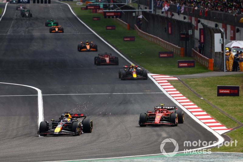 Max Verstappen, Red Bull Racing RB20, Carlos Sainz, Ferrari SF-24, Sergio Perez, Red Bull Racing RB20, Charles Leclerc, Ferrari SF-24, Lando Norris, McLaren MCL38