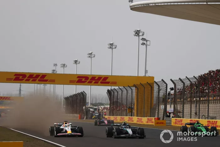 Nico Hulkenberg, Sauber, Andrea Kimi Antonelli, Mercedes, Isack Hadjar, RB F1 Team