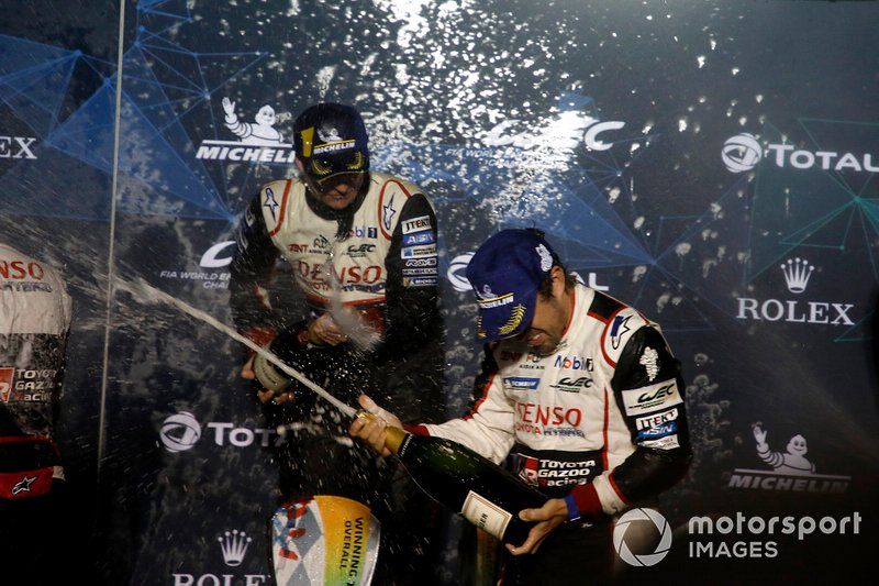 Podio: #8 Toyota Gazoo Racing Toyota TS050: Sébastien Buemi, Kazuki Nakajima, Fernando Alonso