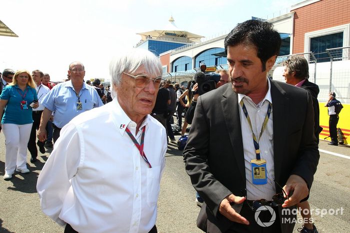 Bernie Ecclestone, Director General del Grupo de Fórmula Uno (FOM) con Mohammed Ben Sulayem