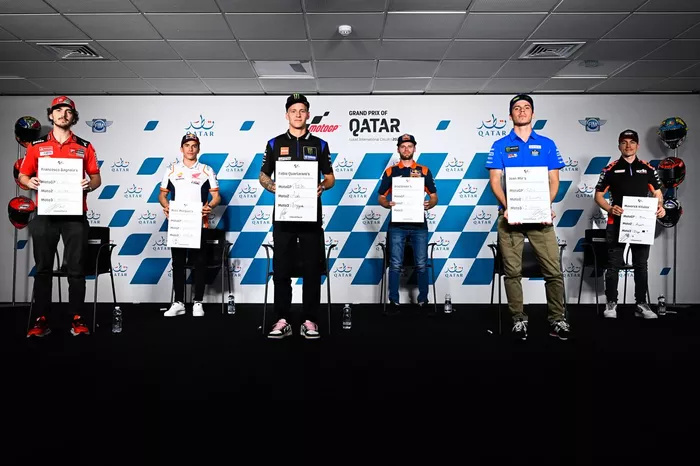 Francesco Bagnaia, Ducati Team, Marc Marquez, Repsol Honda Team, Fabio Quartararo, Yamaha Factory Racing, Brad Binder, Red Bull KTM Factory Racing, Joan Mir, Team Suzuki MotoGP, Maverick Vinales, Aprilia Racing Team