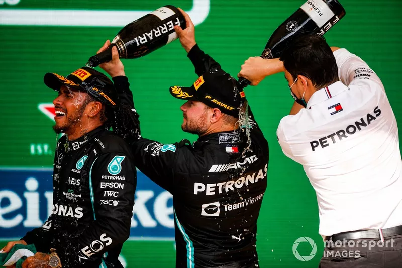 Lewis Hamilton, Mercedes, 1a posizione, Valtteri Bottas, Mercedes, 3a posizione, 
