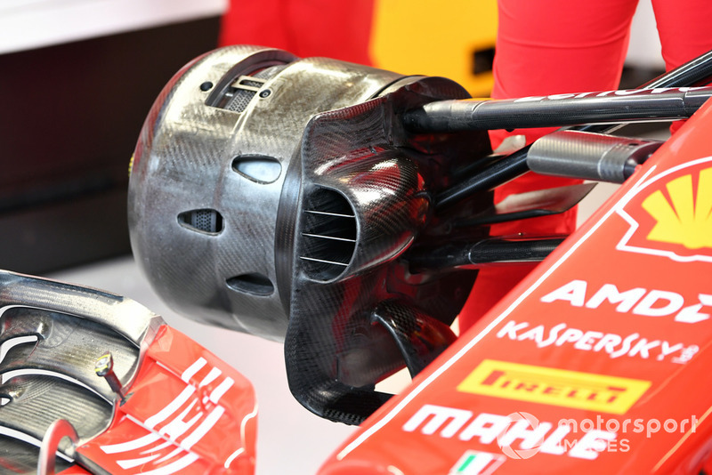 Ferrari SF-71H front wheel hub and brake duct