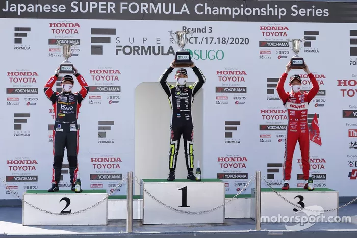 阪口晴南（B-MAX RACING TEAM）、宮田莉朋（カローラ中京 Kuo TEAM TOM’S）、名取鉄平（TODA RACING）