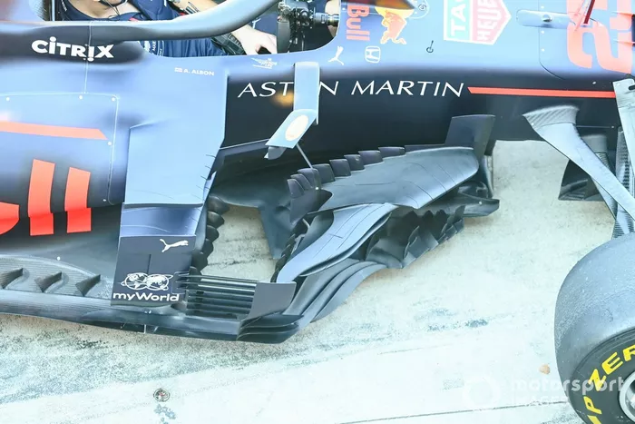 Aero bargeboard detail on the Red Bull Racing RB16 
