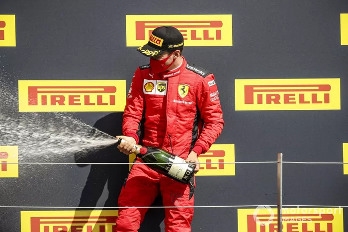 Podio: tercer lugar Charles Leclerc, Ferrari